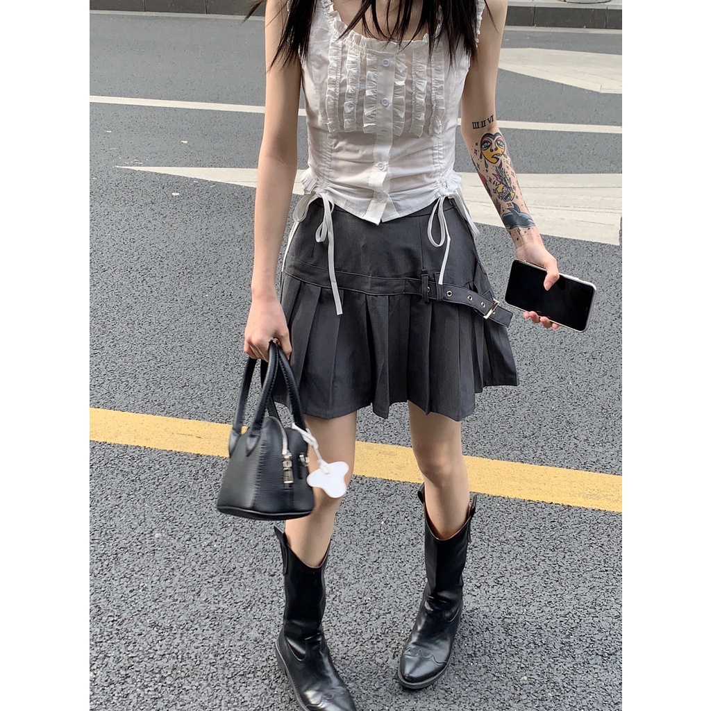 Áo vest màu trắng dây rút ren tươi mát phong cách nữ sinh | BigBuy360 - bigbuy360.vn