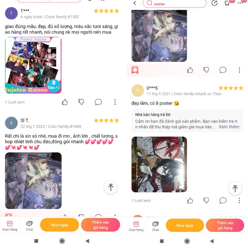 Chainsaw Man Set 8 tấm tranh khổ lớn poster anime Makima Pochita Denji Aki Hayakawa Power Reze siêu chất