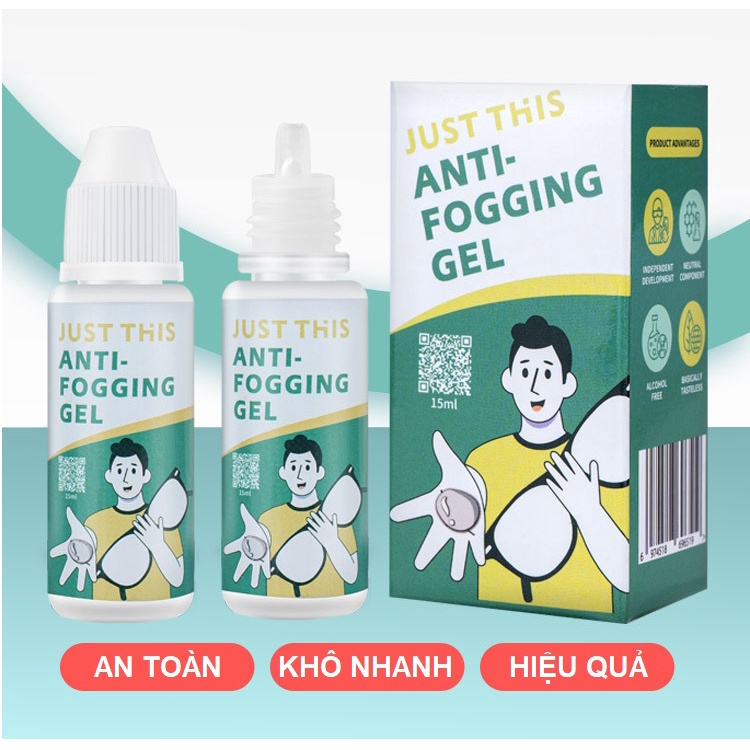 Gel Nano Just This 15ml đậm đặc chống bám hơi nước, sương mù đa năng phù hợp mọi loại gương, kính-Tặng kèm khăn lau