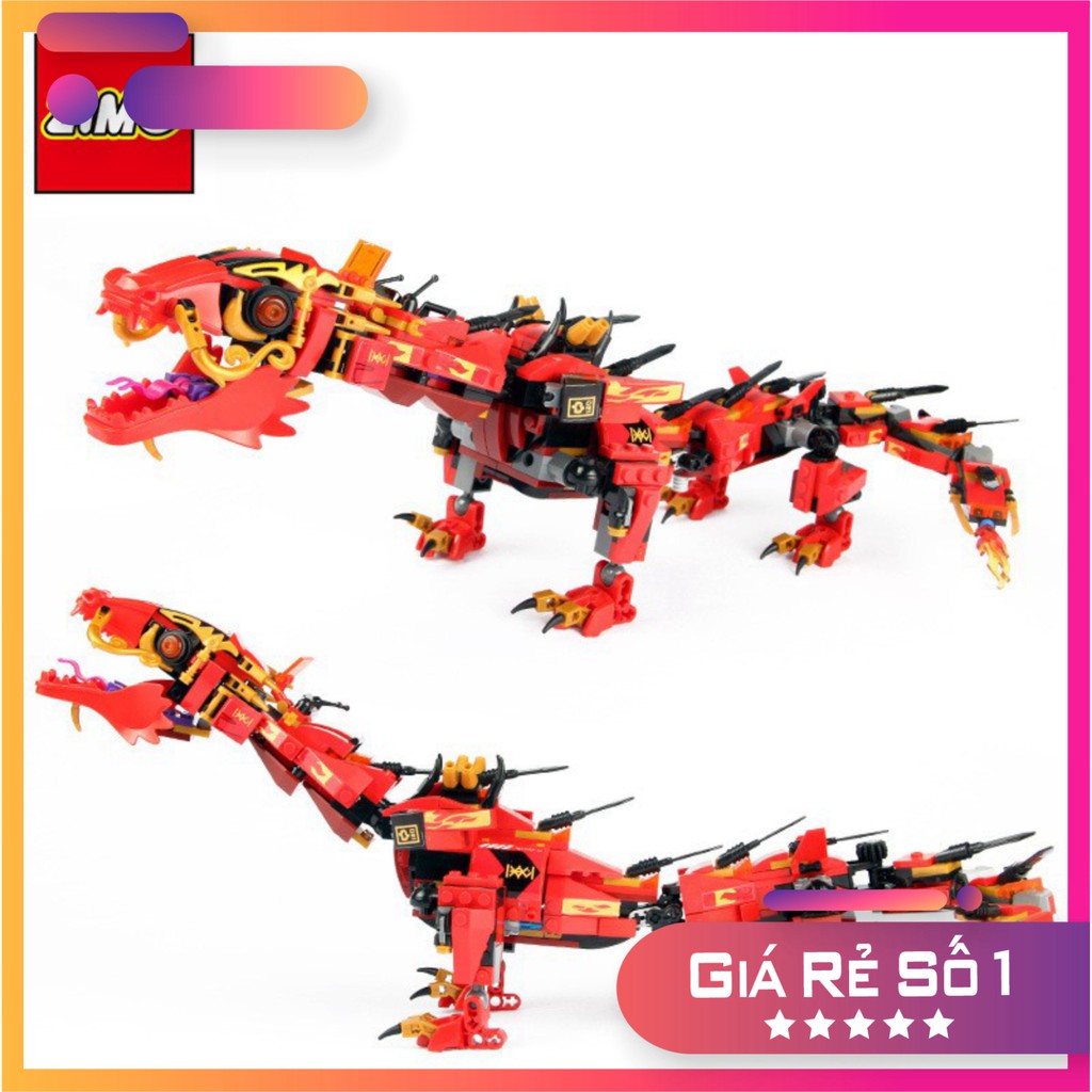 Lego Zimo ZM4011 Lắp Ráp Rồng Ninja ( Đỏ - 538 Mảnh ) [Hot]
