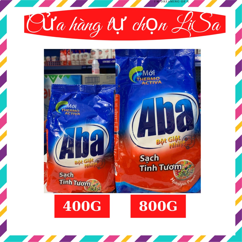 Bột giặt nhiệt Aba sạch tinh tươm túi 400g , 800g