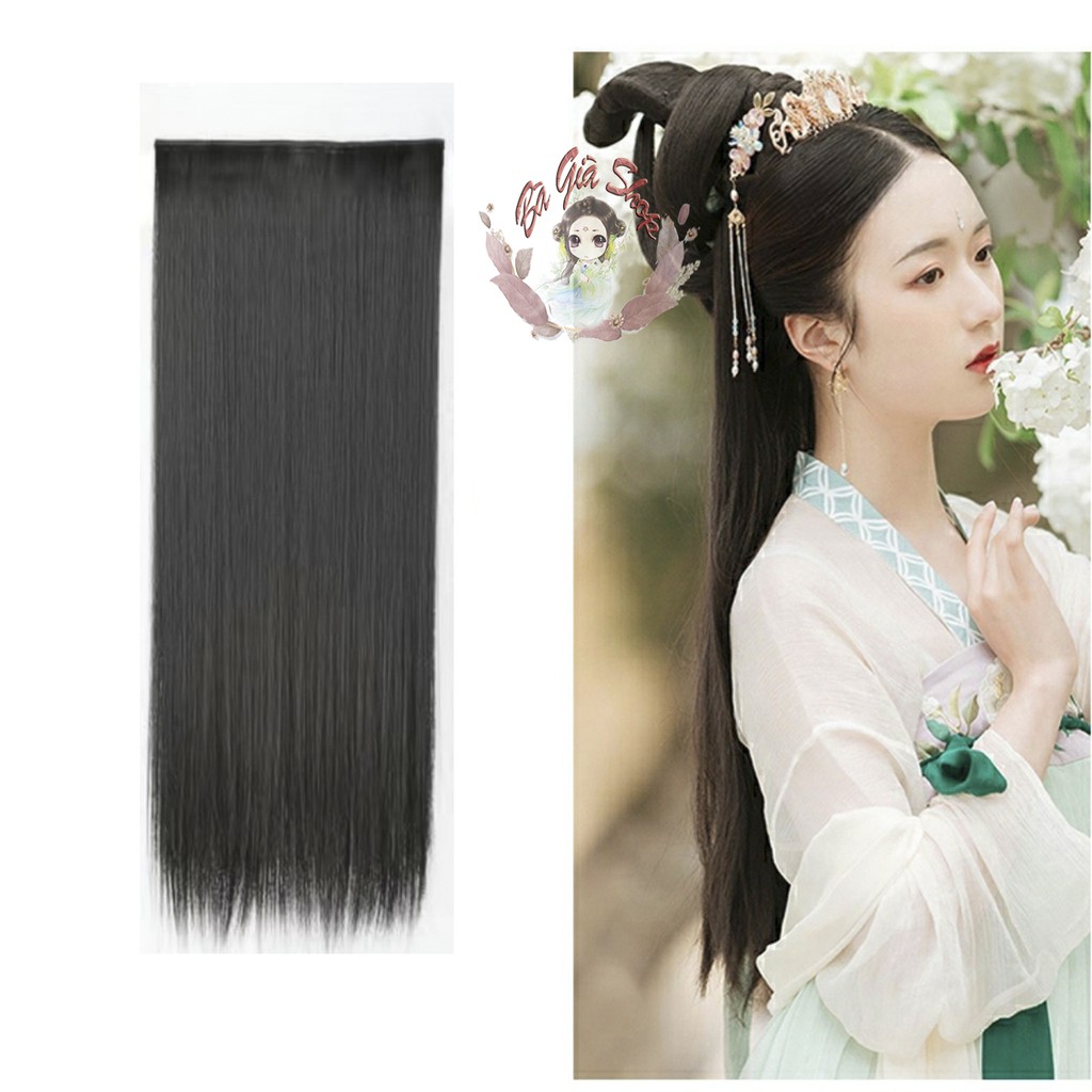 Tóc kẹp cổ trang 70/ 100cm tóc kẹp giả thẳng
