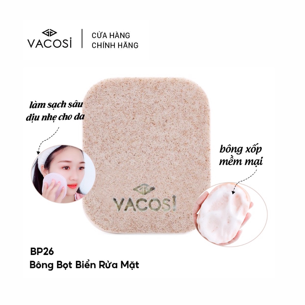Bông bọt biển rửa mặt Vacosi Pink Cleansing Sponge BP26