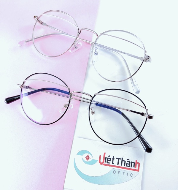 Gọng kính kim loại tròn 7 màu 2018 lắp được cận
