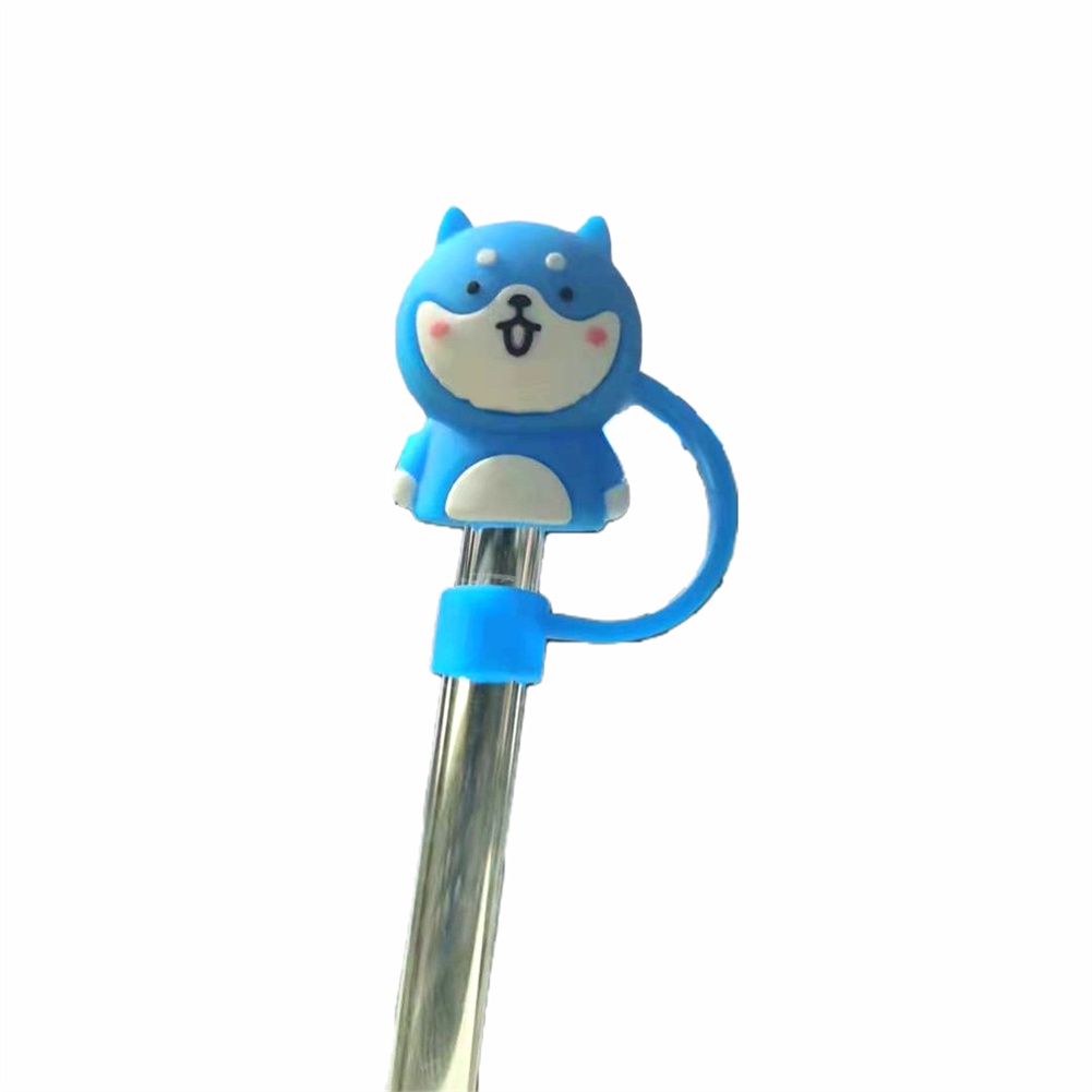 Nắp đậy ống hút silicone thiết kế hoạt hình đáng yêu bảo vệ chống bụi bẩn không bao gồm ống hút