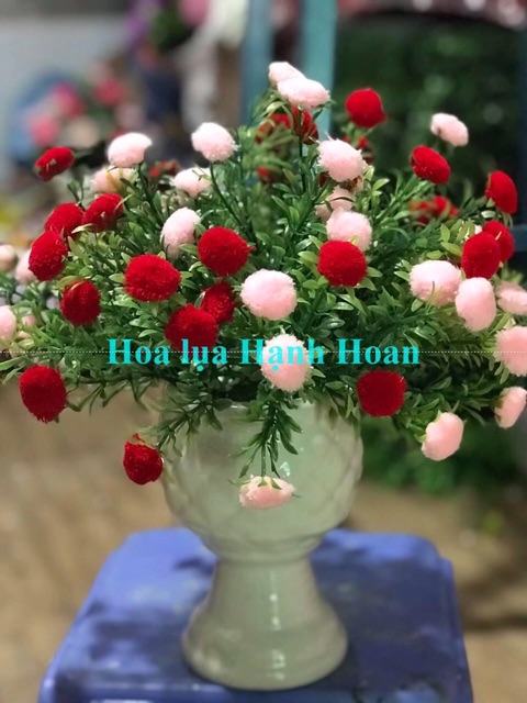 Hoa điểm len 7 nhánh  - Hoa giả