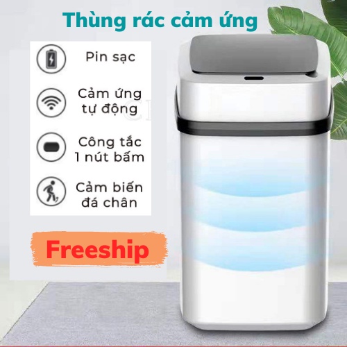 Thùng Rác Thông Minh Thùng Rác Cảm Ứng Có Nắp Đậy Tiện Dụng Sun.z - Gia Dụng Thông Minh