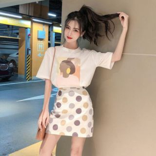 Chân váy chấm bi 2 lớp