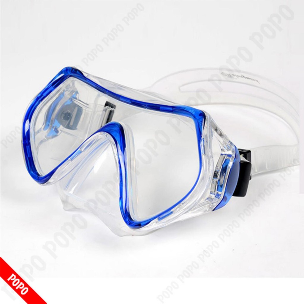 Kính lặn biển góc nhìn 180 độ POPO 1526 mắt kính cường lực an toàn chống va đập