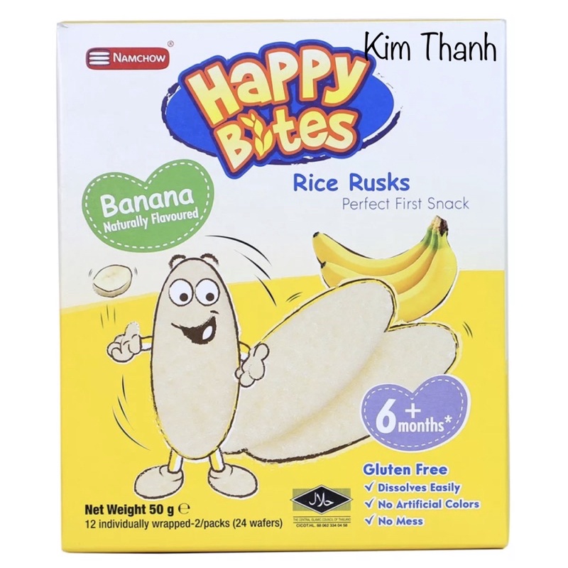 🥯Bánh Gạo Ăn Dặm Hiệu Happy Bites Hộp 50g