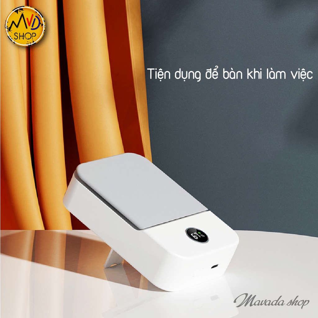 Quạt Đeo Cổ Mini tích điện để bàn, màn hình LED, pin trâu sử dụng 8 tiếng