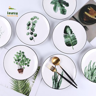 1 dĩa ăn tráng miệng hình lá cây nhiệt đới