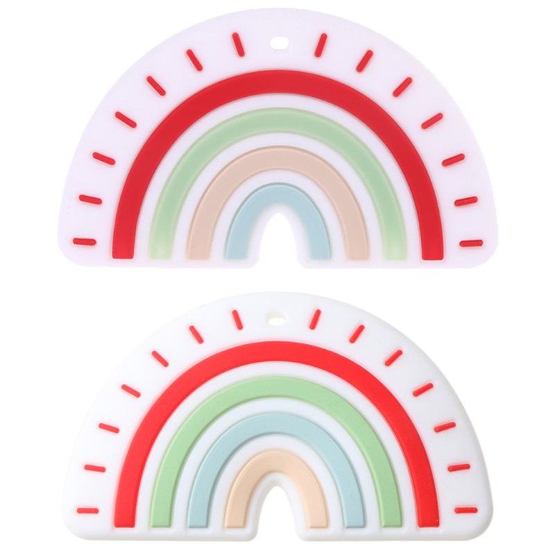 Dây Silicon Ngậm Mọc Răng Màu Cầu Vồng Cho Bé