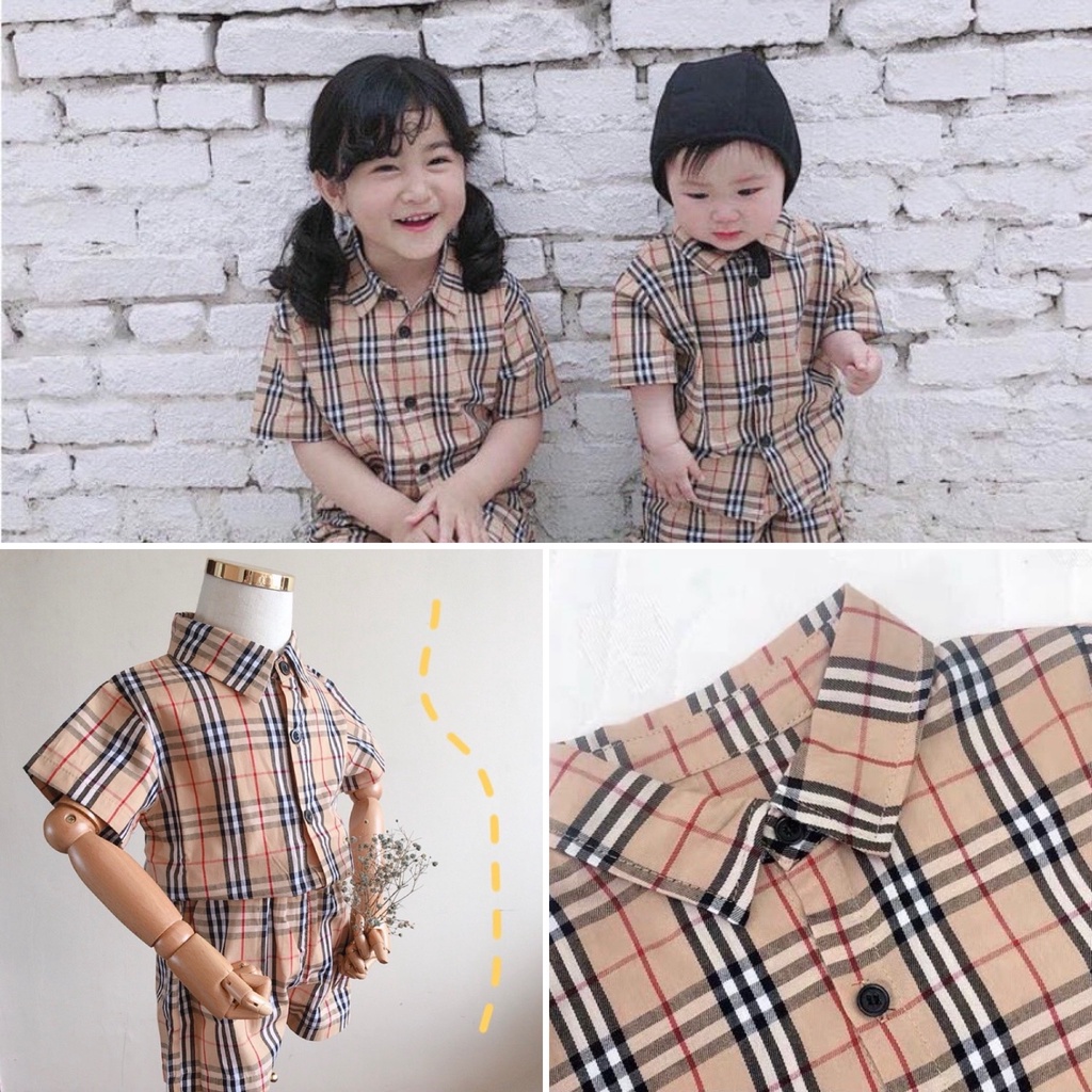 Set áo sơ mi kèm quần BBR cho bé