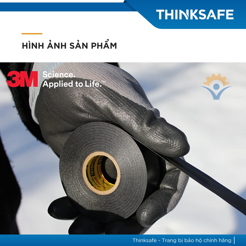 Băng keo điện 3M Scotch Super 33 cách điện 600v, chịu nhiệt 105°C chống cháy lan - Thinksafe