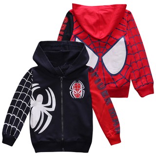 Áo khoác có nón phối khóa kéo họa tiết marvel spiderman thời trang xuân thu 2022 cho bé trai