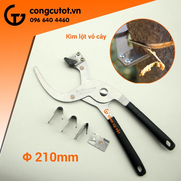 Kìm khoanh vỏ cây Sagawa 110mm kèm 5 lưỡi tiện và lưỡi khía