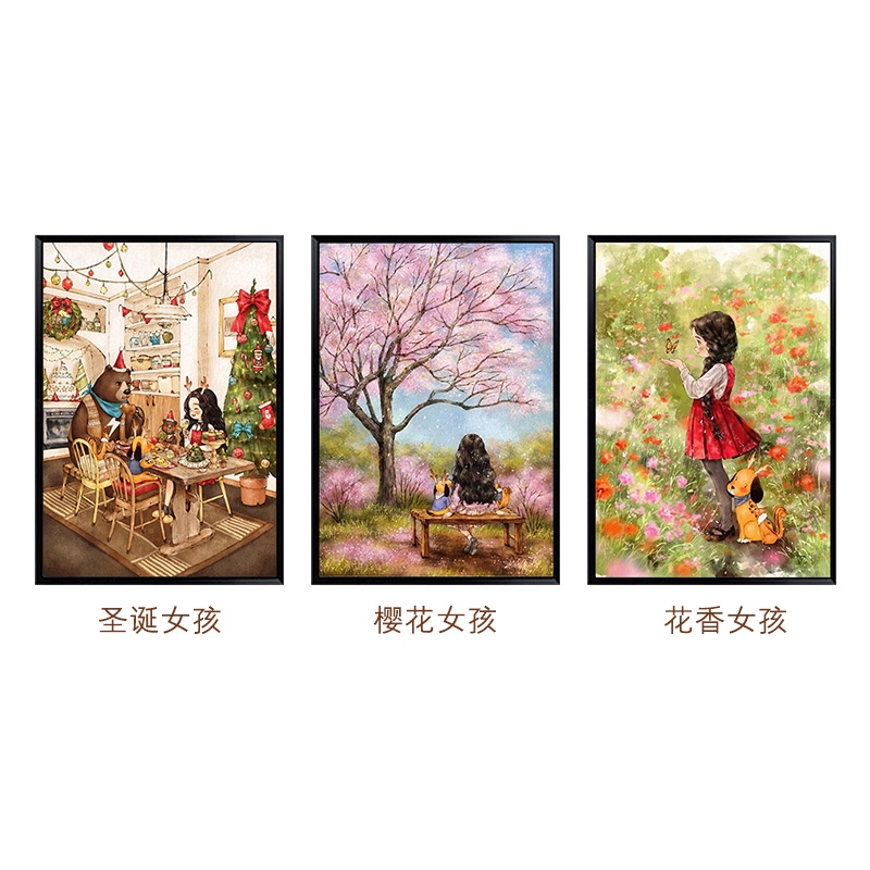 Forest girl cross stitch full embroidery 2020 new thread embroidery living room bedroom cartoon small home hand-made embroidery cross stitch