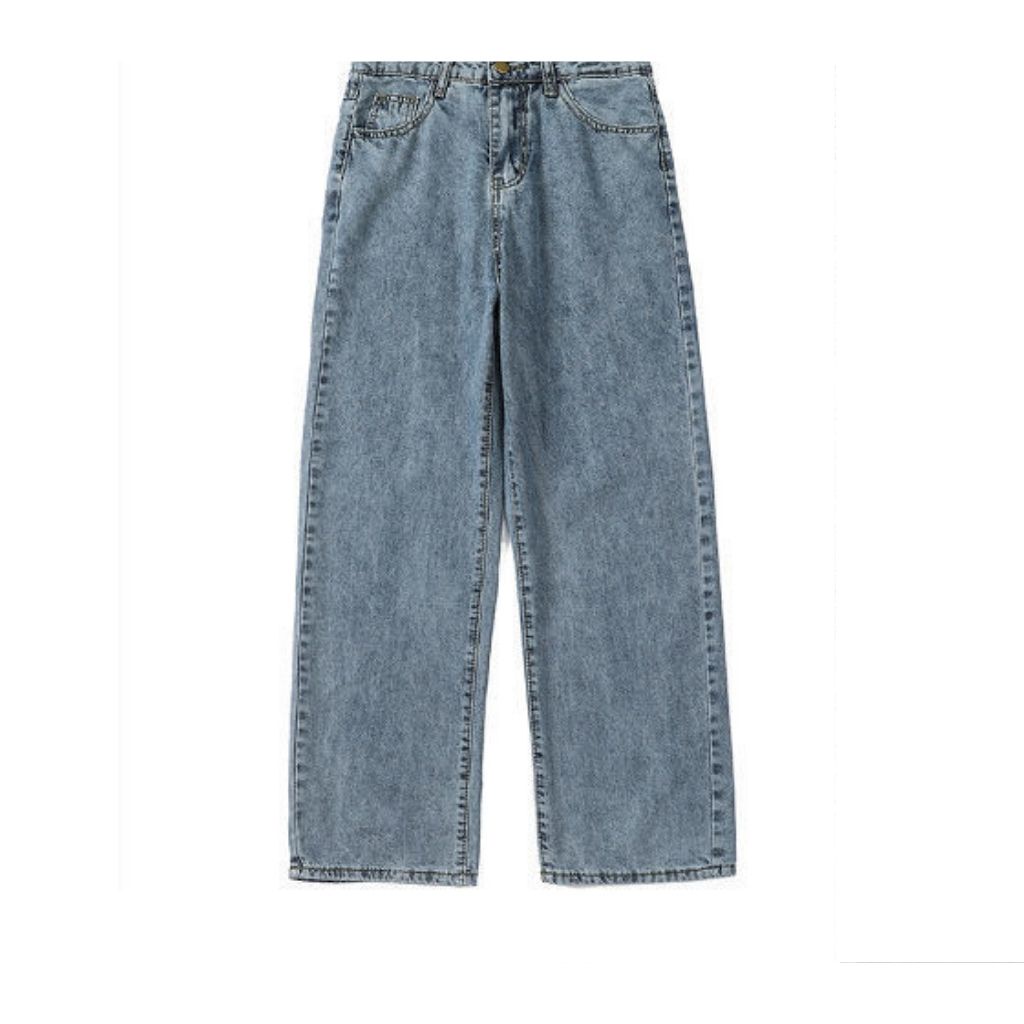 Quần jean nữ ống rộng cạp cao bò suông phong cách ulzzang hàn quốc QJ06