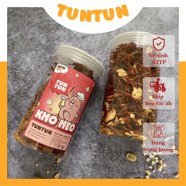 Khô heo khô lợn cháy tỏi xé sợi loại ngon, hũ pet 300g | TunTun - Thế Giới Đồ Ăn Vặt - Đồ Ăn Vặt Hà Nội