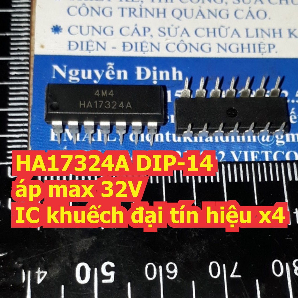 2 con HA17324A HA17324 17324 DIP-14 áp max 32V IC khuếch đại tín hiệu x4 kde6559