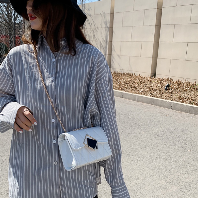 Túi đeo chéo IELGY bằng da bóng hình vuông nhỏ dễ phối đồ tùy chọn màu sắc