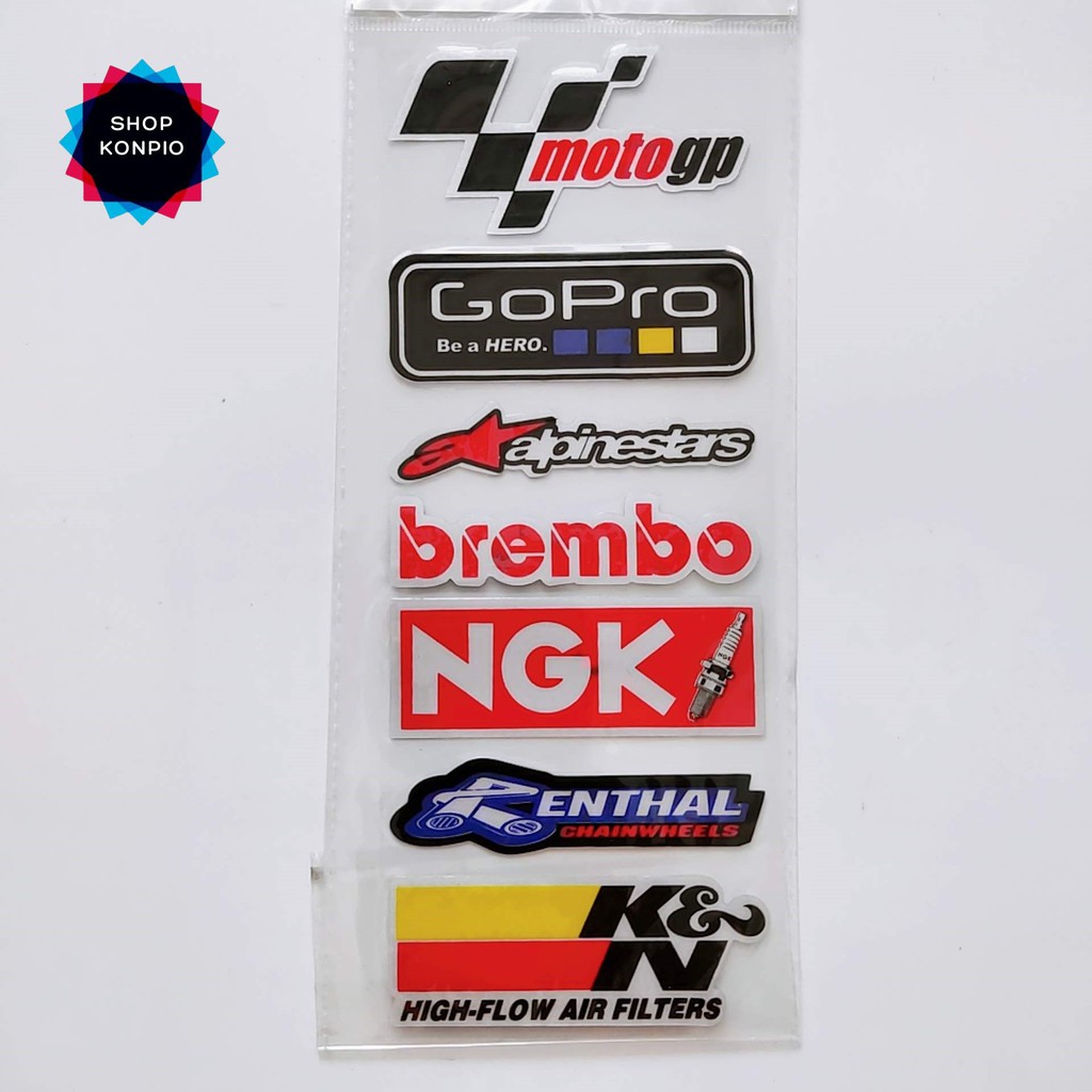 Bộ Tem Sticker Phản Quang Motogp Cao Cấp Dán Xe Máy, Ô Tô, Mũ Bảo Hiểm, Chống Thấm Nước, Chống Bay Màu