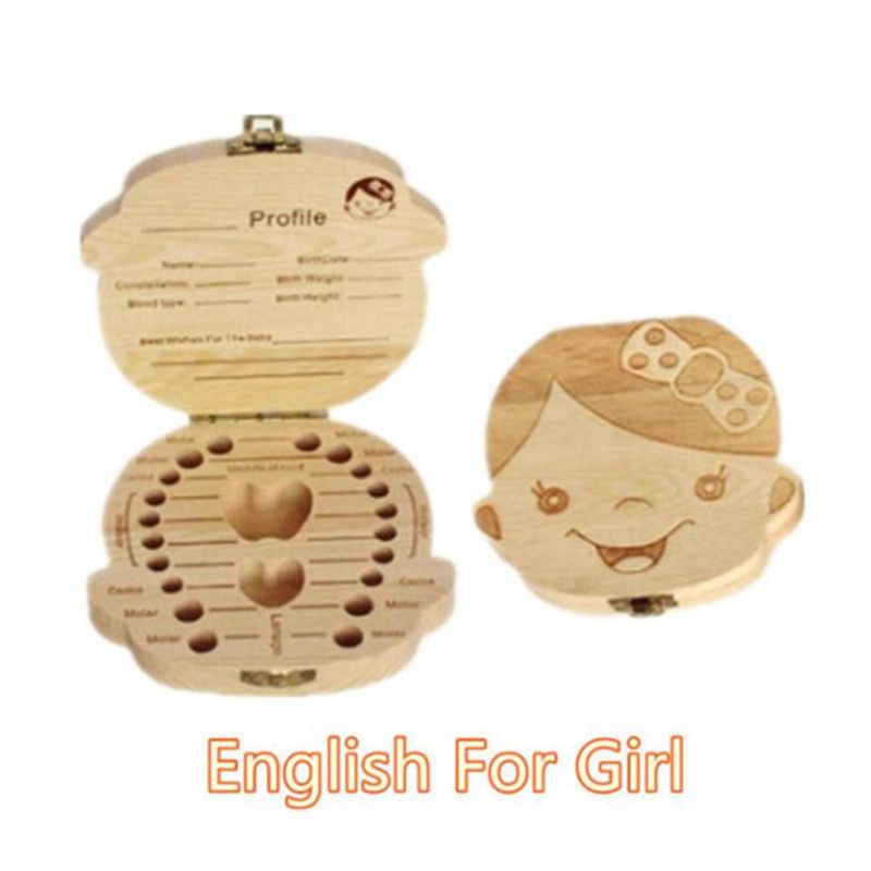 Hộp Đựng Răng Sữa Giữ Kỉ Niệm In Chữ Tiếng Anh haha Cho Bé