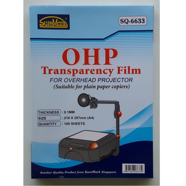 Film chiếu A4 SureMark SQ-6633 OHP Transparency Film / Phim chiếu A4 SureMark SQ-6633 - Hộp 100 tờ