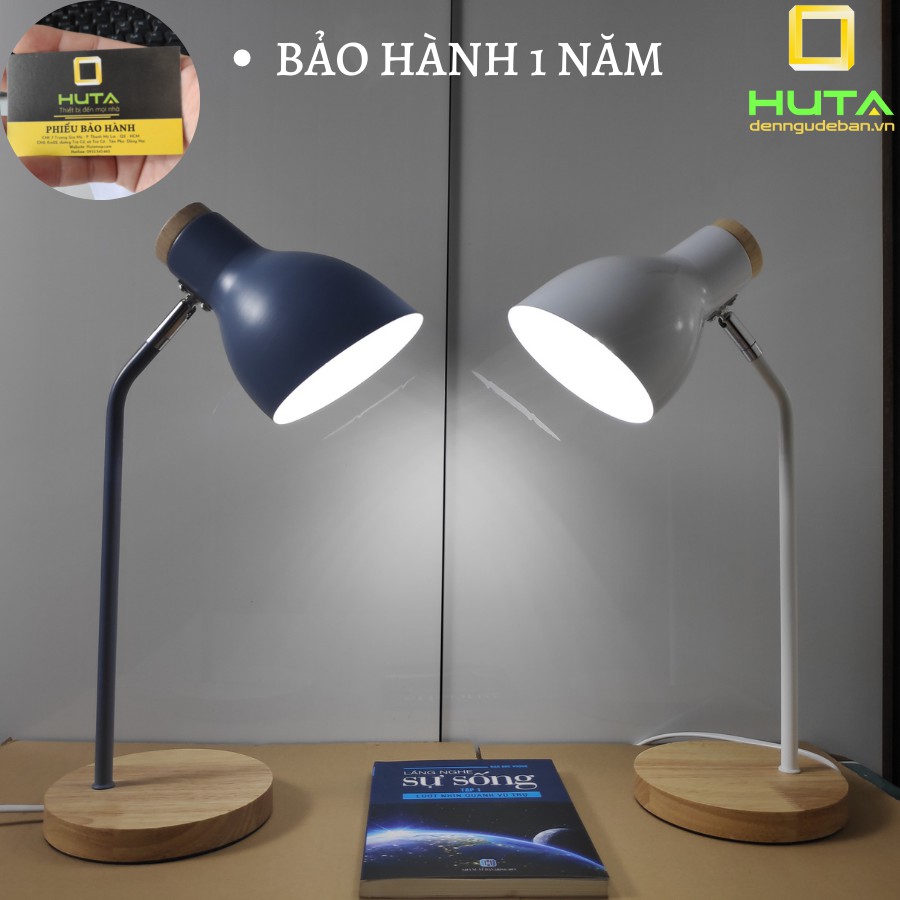 Đèn Bàn Làm Việc Vintage Chân Đế Gỗ, Led Ánh Sáng Trắng Vàng, Decor Trang Trí, Dùng Làm Đèn Học, HUTA LVG1