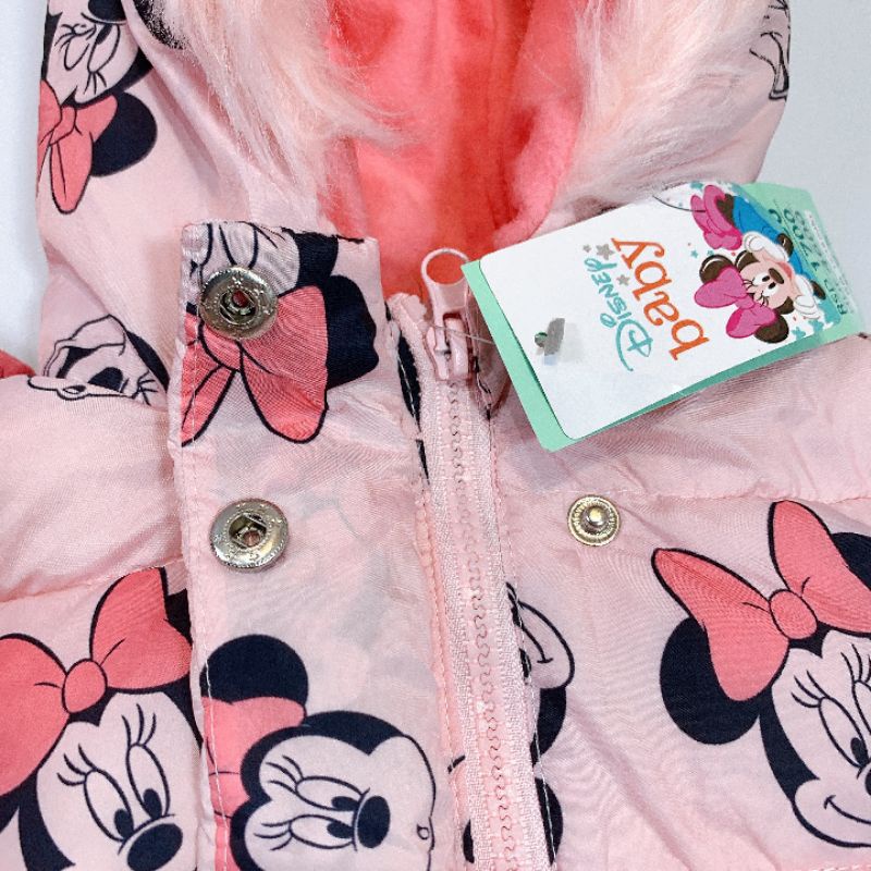 Áo khoác phao Minnie Disney dư xịn cho bé gái 9/12-36m