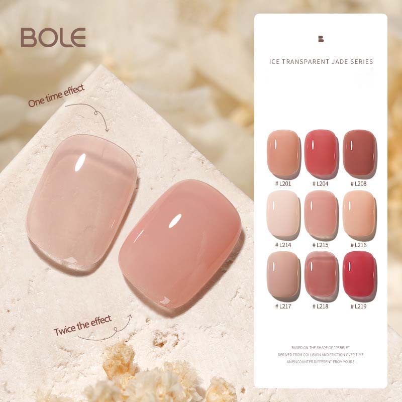 Sơn Móng Tay Màu Nude Trong Suốt Keo Quang Trị Liệu Màu Hồng Băng Trong Suốt Cho Tiệm Làm Móng Okase