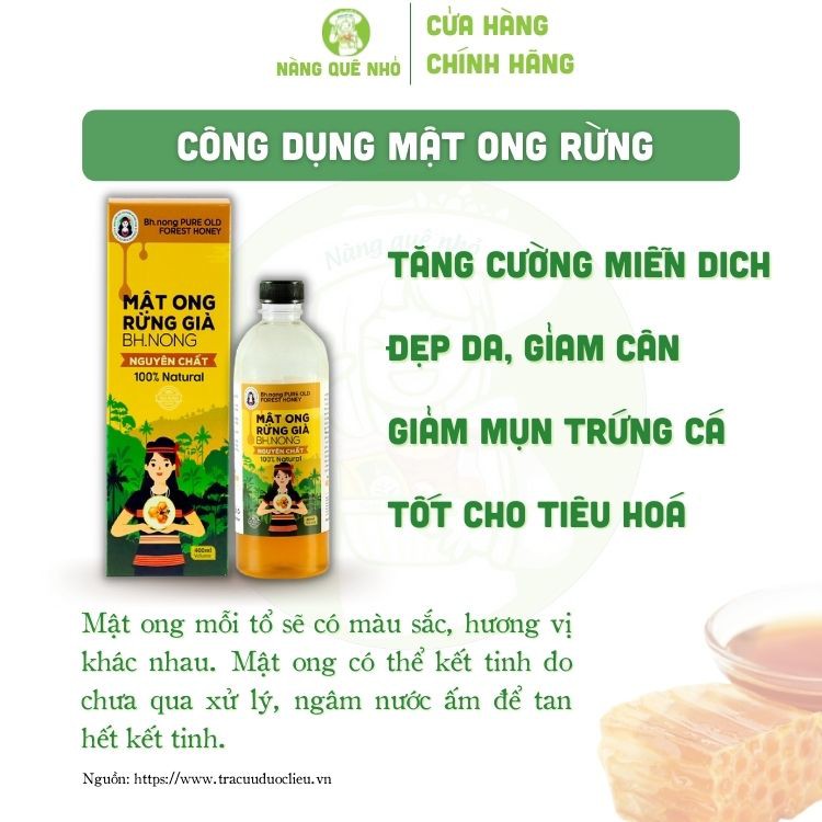 Mật Ong Rừng Nguyên Chất Cô Gái Bhnong Giảm cân Tăng sức đề kháng 400ml