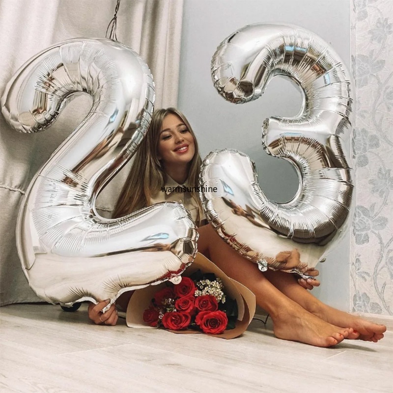 Bong Bóng Tráng Nhôm Hình Số 0-9 70Cm Trang Trí Tiệc Cưới/Sinh Nhật