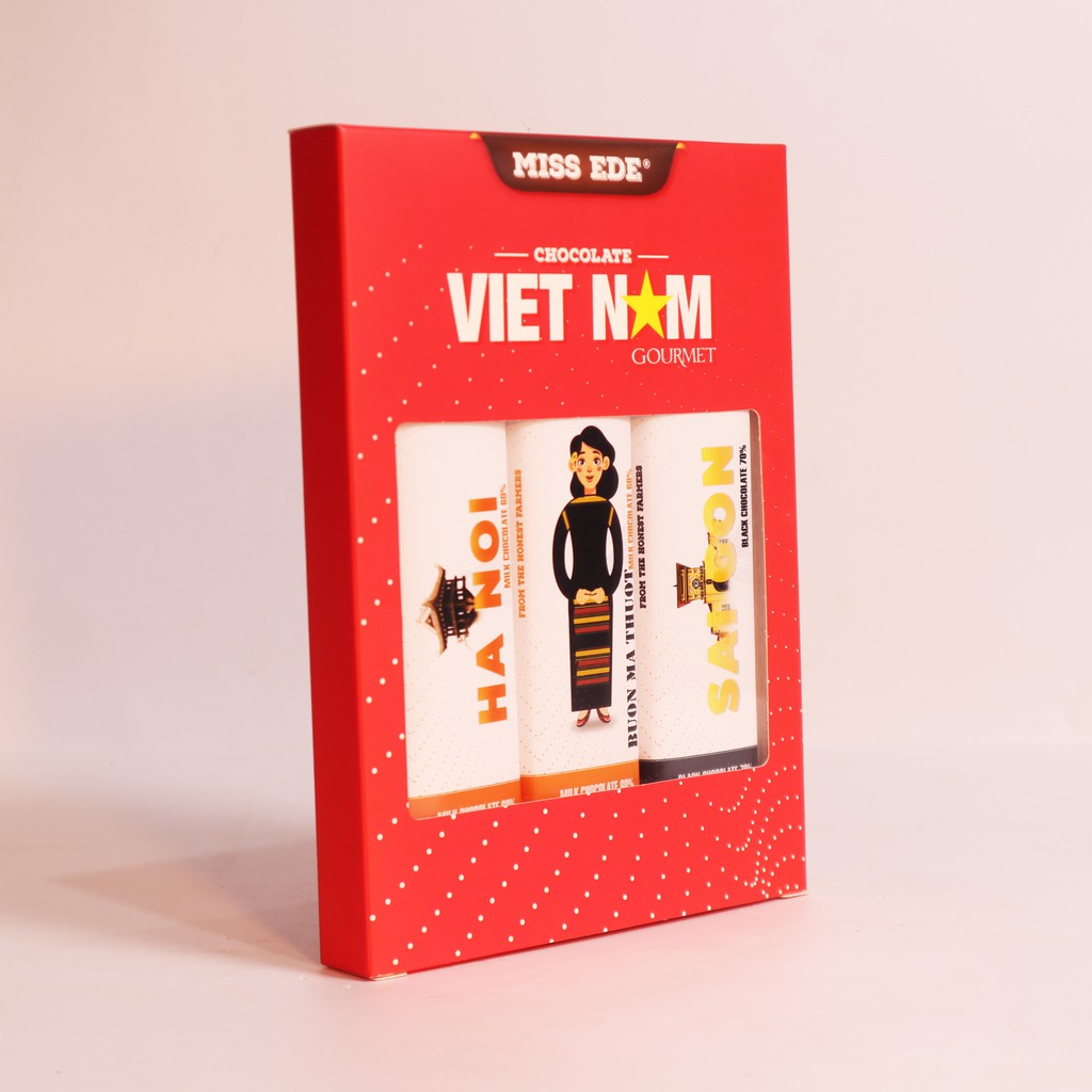 Hộp quà Sô cô la Vietnam Gourmet - MISS EDE - 3 thanh x 30g