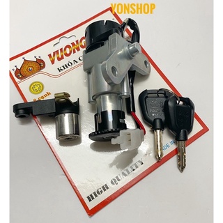 Bộ ổ khoá xe sirius chìa 8 cạnh chống trộm cao cấp chính hãng vương niệm
