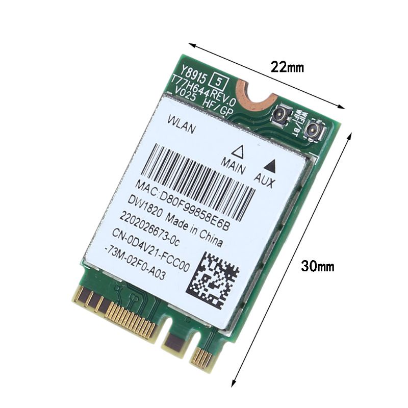 Thẻ Chuyển Đổi WiFi 802 11AC Chuyên Dụng Cho Dell 1820 DW1820 BT 4 1 M 2 Wlan Connection D4V21