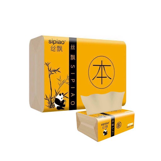 Set 5  bịch giấy ăn gấu trúc Sipao siêu dai,than tre hoạt tính siêu dai cao cấp an toàn khi sử dụng