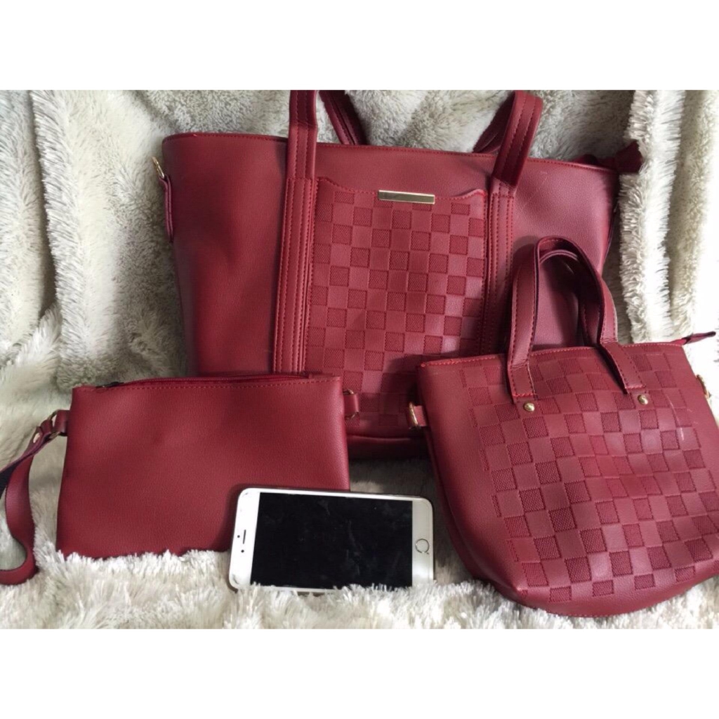 Bộ ba túi xách lassic bag Hàn Quốc  (Đỏ)