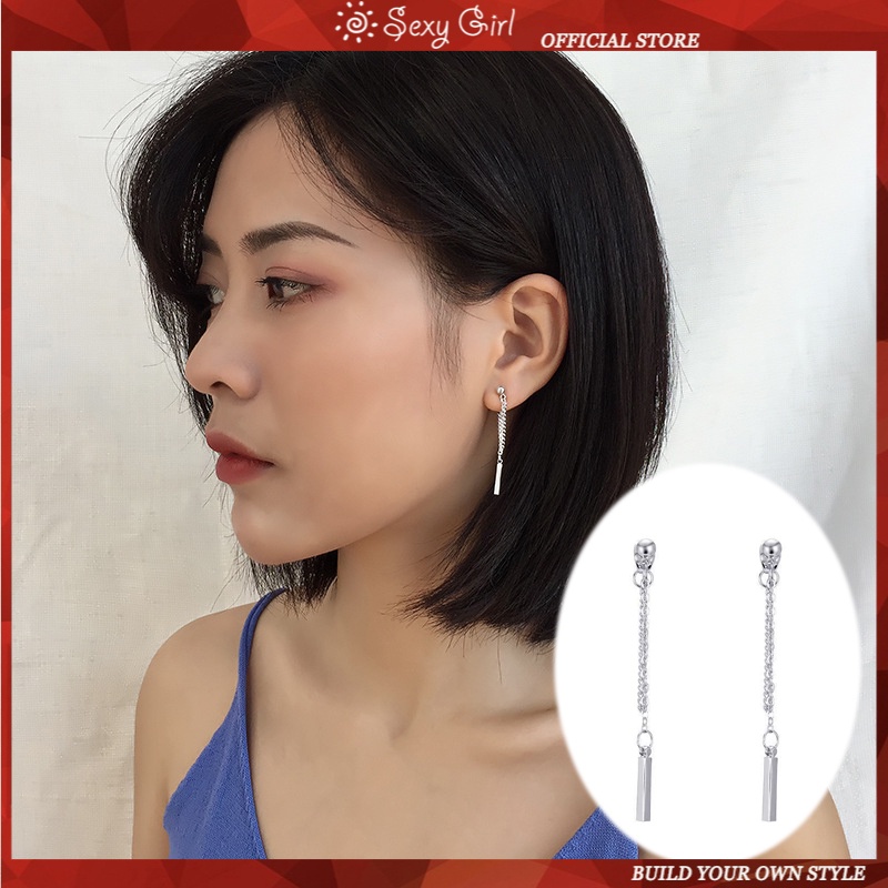Khuyên Tai Dây Xích Dáng Dài Thời Trang Hàn Quốc Cá Tính Cho Nữ