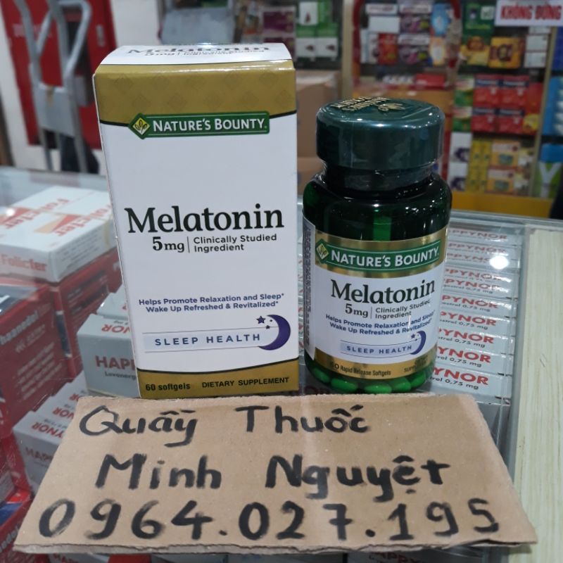 Viên Uống Điều Hòa Giấc Ngủ Nature’s Bounty Melatonin 5mg Hộp 60 Viên