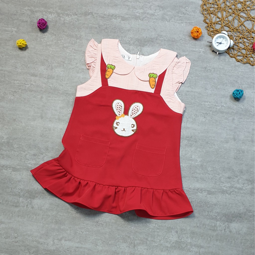 ĐẦM BÉ GÁI - ÁO ĐẦM TAY NGẮN XINH XẮN, KATA D-146 SALE RẺ NHẤT SÀN -ĐẦM BÉ GÁI CÓ ĐỦ SIZE MÀU