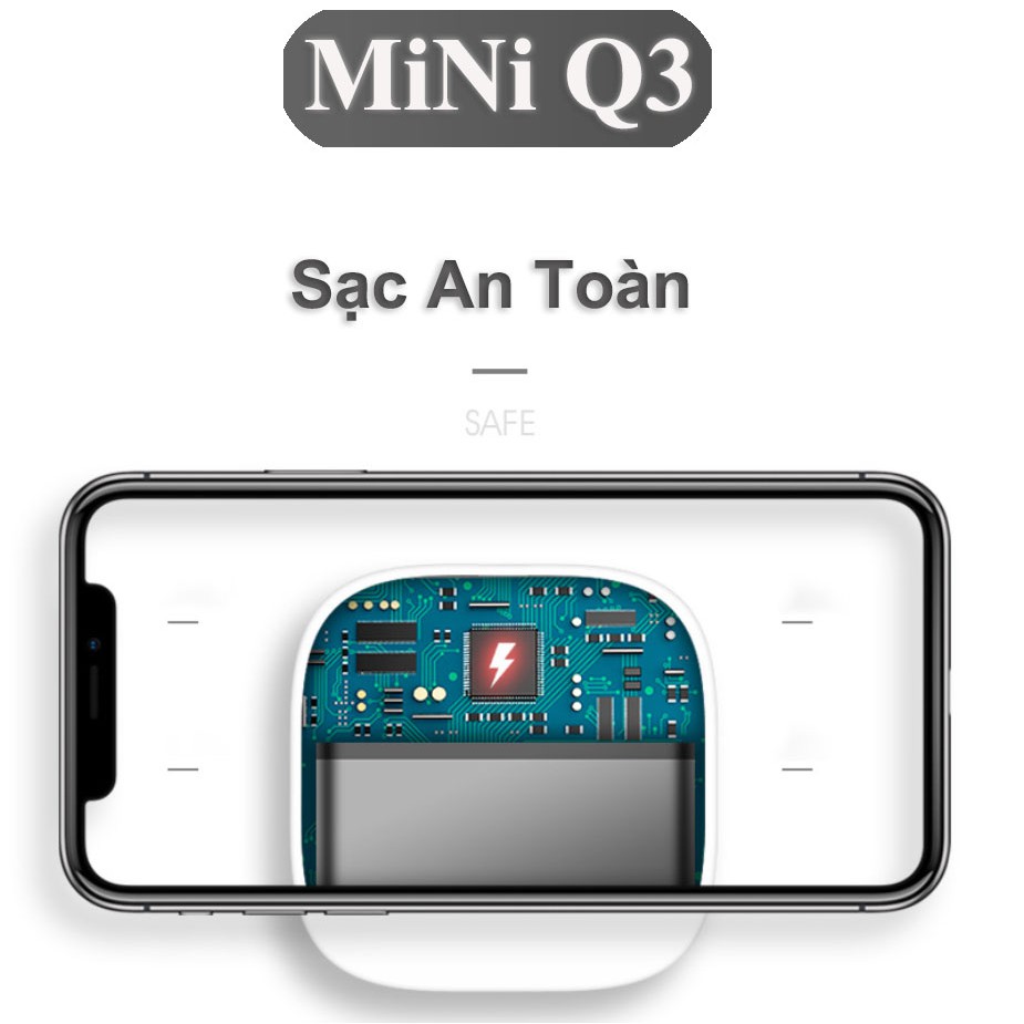 Sạc Dự Phòng mini Q3 Sạc Nhanh Siêu 10000mAh Đèn Led Chữ Số 3 cổng đầu vào Android, Lightning,Type-C,2 Cổng Đầu Ra USB