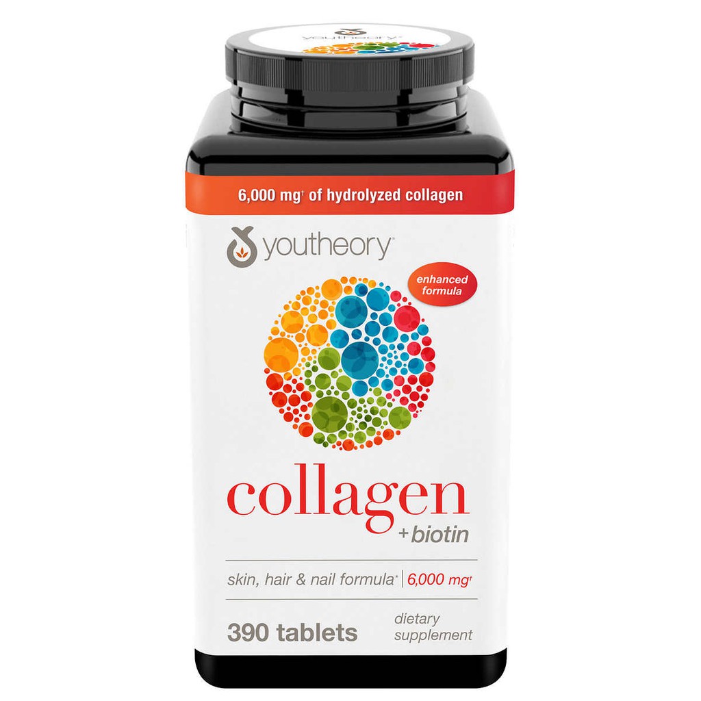 Viên Uống Collagen biotin Youtheory 390 Viên