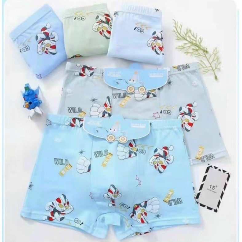 Set 2 Quần lót bé trai, quần chip bé trai thun cotton co dãn mềm mát