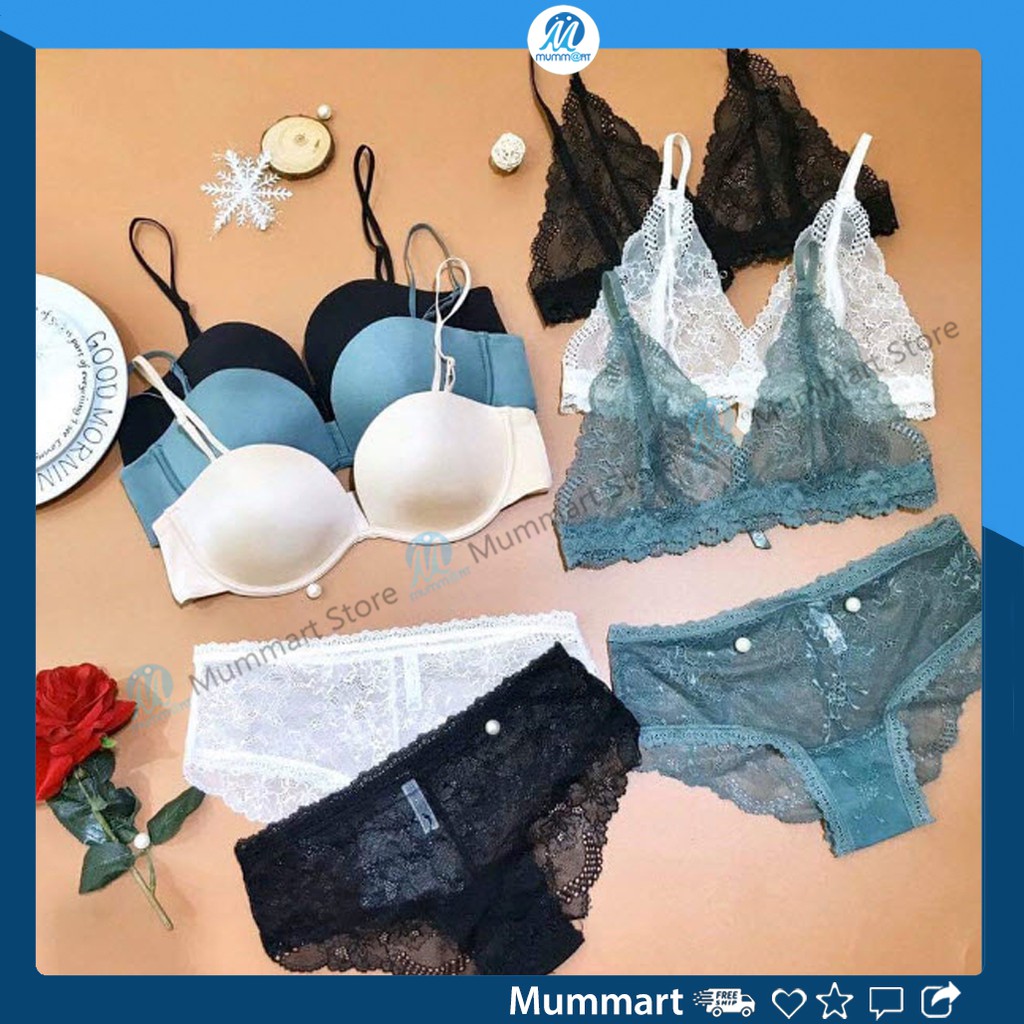 [Mã WAUP12 hoàn 15% xu đơn 150k] Bộ đồ lót nữ ren có gọng mút mỏng xuất pháp, dây tháo rời mặc được nhiều kiểu - Mummart | BigBuy360 - bigbuy360.vn