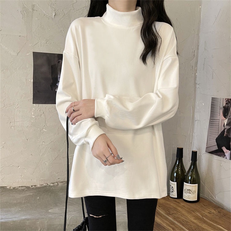 Áo Cổ Lọ Chất Liệu Nhung Plus Size Cho Nữ