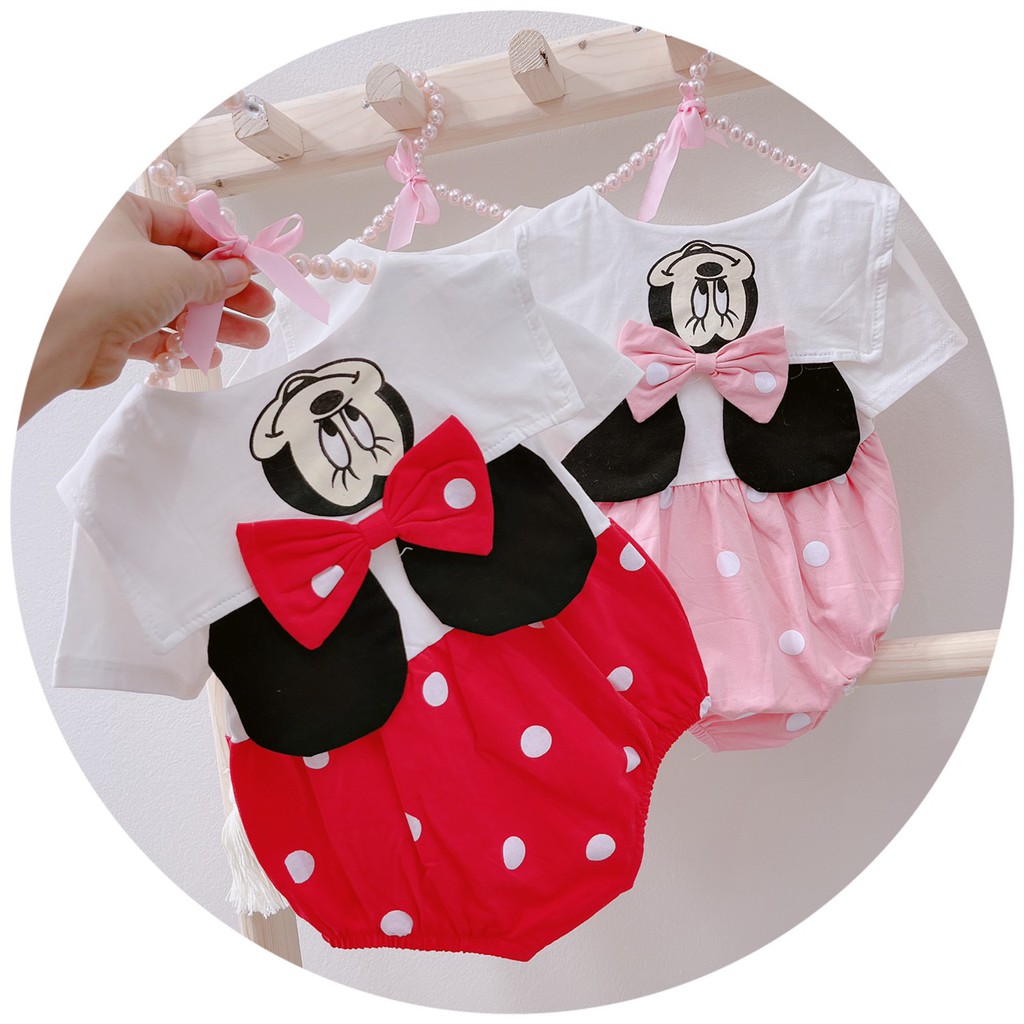 Bộ body mickey bé gái pidaha Store bodysuit cho bé họa tiết đáng yêu chất cotton hàng xuất khẩu