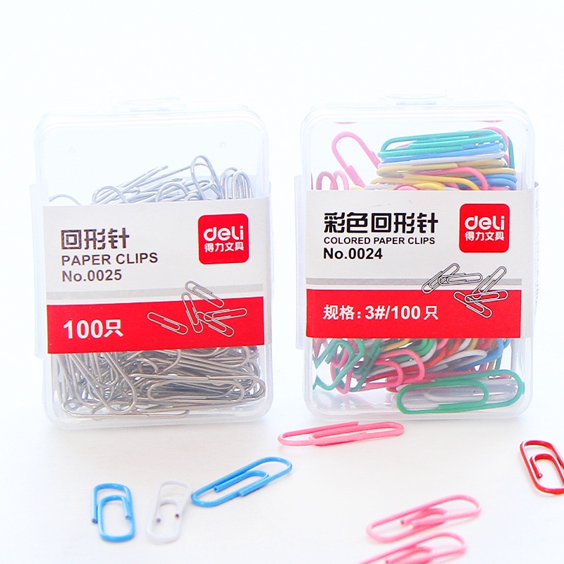 Penlab 100 Cái Kẹp Giấy Nhiều Màu Cho Kẹp Tài Liệu 3# Kẹp Đánh Dấu Trang Sách Bằng Kim Loại Màu Bạc C6637