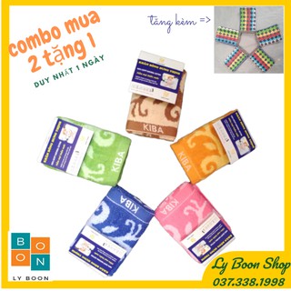 Khăn Mặt KIBA 💖MUA 2 Tặng 1 💖 Khăn Sợi Tre, Khăn bông cao cấp mềm mại kích thước 30x50cm